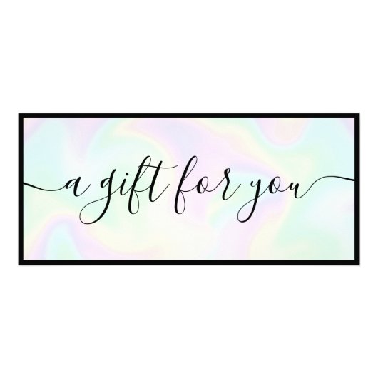 ホログラフィック署名スクリプトギフト証明書 ラックカード (正面)