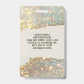 ホログラフィック署名スクリプトシックグリッターサロンID バッジ (Back)