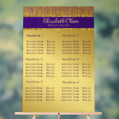 ホログラフィック署名スクリプトモダン金ゴールドグリッター アクリルサイン (ニュートラル)