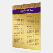 ホログラフィック署名スクリプトモダン金ゴールドグリッター アクリルサイン (傾斜)