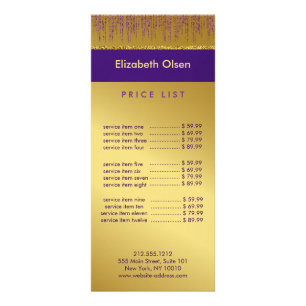 ホログラフィック署名スクリプトモダン金ゴールドグリッター ラックカード