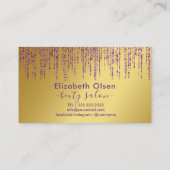 ホログラフィック署名スクリプトモダン金ゴールドグリッター ロイヤリティカード (裏面)