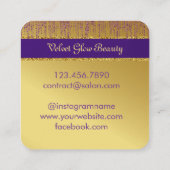 ホログラフィック署名スクリプトモダン金ゴールドグリッター 割引カード (裏面)