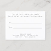 ホログラフィック美しいサロンスパギフト券 割引カード (裏面)