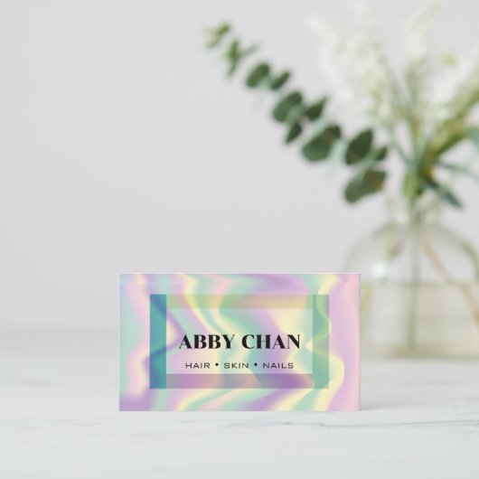 ホログラフィック美しいサロンヘアスキン爪、 ネイル 名刺 (スタンド正面)