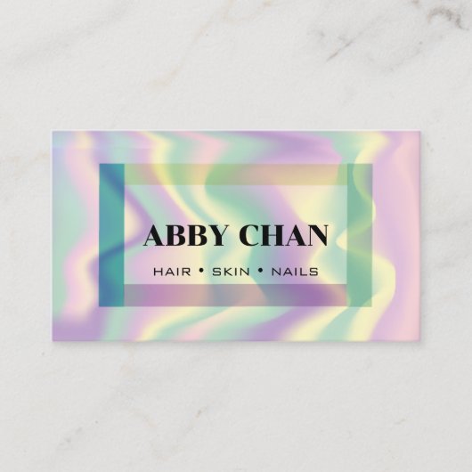 ホログラフィック美しいサロンヘアスキン爪、 ネイル 名刺 (正面)
