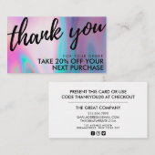 ホログラフィック美しいサロン割引カード 名刺 (正面/裏面)