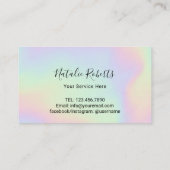 ホログラフィック美しいサロン&スパかわいいハートロイヤリティ ロイヤリティカード (裏面)