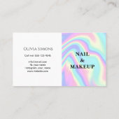 ホログラフィック背景を持つ名刺。 名刺 (裏面)