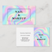 ホログラフィック背景を持つ名刺。 名刺 (正面/裏面)