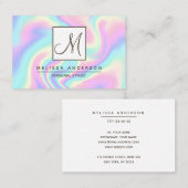 ホログラフィック背景を持つ名刺。 名刺 (正面/裏面)