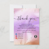 ホログラフィック背景ホログラムネオンオーバーレイ感謝してい サンキューカード (正面)