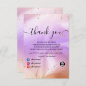 ホログラフィック背景ホログラムネオンオーバーレイ感謝してい サンキューカード (正面/裏面)
