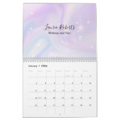 ホログラフィック背景ホログラムネオンオーバーレイ カレンダー (1月 2026)