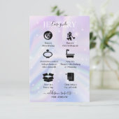 ホログラフィック背景ホログラムネオンキャンドル気に サンキューカード (スタンド正面)