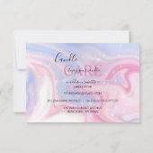 ホログラフィック背景ホログラムネオンキャンドル サンキューカード (裏面)