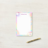 ホログラフィック背景 ポストイット (デスク上)