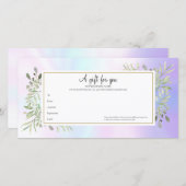 ホログラフィック葉春ギフト証明書 (正面/裏面)