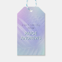 ホログラフィック葉熱帯 ギフトタグ