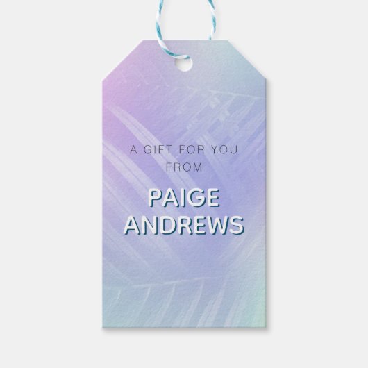 ホログラフィック葉熱帯 ギフトタグ (正面)