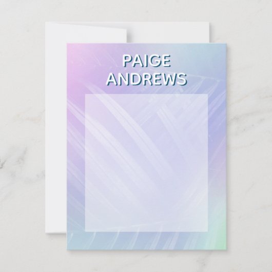 ホログラフィック葉熱帯 ノートカード (正面)