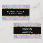 ホログラフィック虹彩色の液化背景 名刺 (正面/裏面)