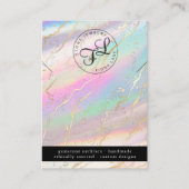 ホログラフィック虹彩色オパールネックレスディスプレイカード 名刺 (正面)