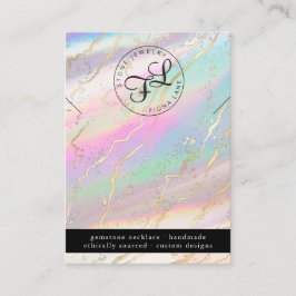 ホログラフィック虹彩色オパールネックレスディスプレイカード 名刺