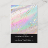 ホログラフィック虹彩色オパールネックレスディスプレイカード 名刺 (裏面)