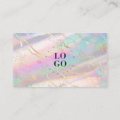 ホログラフィック虹彩色オパール大理石ありがとう 名刺 (裏面)
