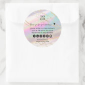 ホログラフィック虹彩色オパール宝石ビジネスありがとう ラウンドシール (バッグ)