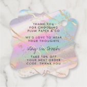 ホログラフィック虹彩色オパール宝石 |つるラベル フェイバータグ (裏面)