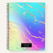 ホログラフィック虹彩色オパール宝石 |パーソナライズされた | ノートブック (正面)