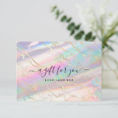 ホログラフィック虹彩色オパール宝石 |商品券 (スタンド正面)