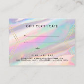 ホログラフィック虹彩色オパール宝石 |商品券 名刺 (裏面)