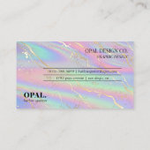 ホログラフィック虹彩色オパール石金ゴールド大理石 名刺 (裏面)