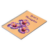 ホログラフィック虹彩色ハイビスカス花 ノートブック (左側)