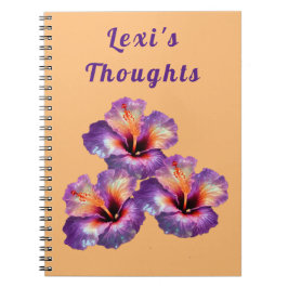 ホログラフィック虹彩色ハイビスカス花 ノートブック