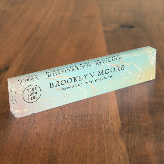 ホログラフィック虹色オカスタムパルデスク名プレート デスクネームプレート (側面)