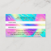 ホログラフィック虹色オパール宝石の紹介カード 紹介カード (裏面)
