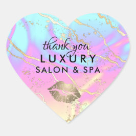 ホログラフィック虹色オパール宝石 |ありがとうございます ハートシール