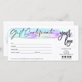 ホログラフィック虹色ギフトカードの追加ロゴ (正面/裏面)