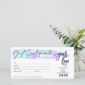 ホログラフィック虹色ギフトカードの追加ロゴ (スタンド正面)