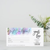 ホログラフィック虹色ギフトカードの追加ロゴ (スタンド正面)