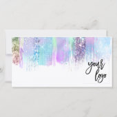 ホログラフィック虹色ギフトカードの追加ロゴ (裏面)