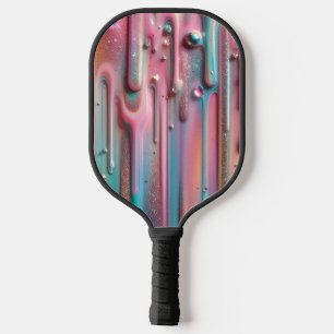 ホログラフィック虹色ドリップピックボールパドル ピックルボールラケット