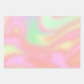 ホログラフィック虹色パカラフルステル ラッピングペーパーシート (正面3)