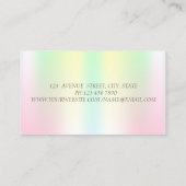 ホログラフィック虹色金ゴールドグリッターヘッドホンDJ 名刺 (裏面)