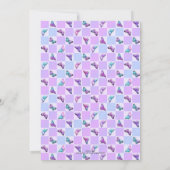 ホログラフィック蝶パープルチェッカーボード 招待状 (裏面)