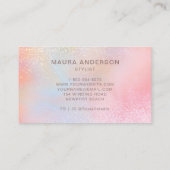 ホログラフィック赤面ピンクモノグラモダンムエレガント 名刺 (裏面)